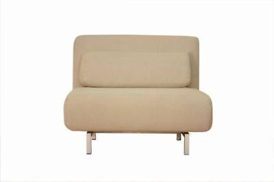 New Modern Cream Fabric Convertible Chair Sleeper