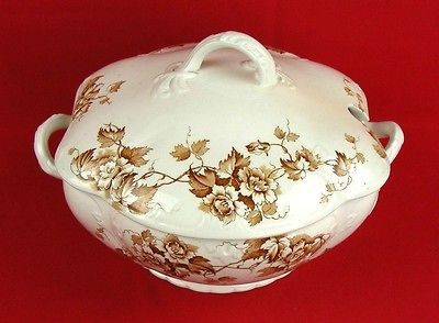 TRANSFERWARE Metropole Pattern SOUP TUREEN Clementson Bros of England