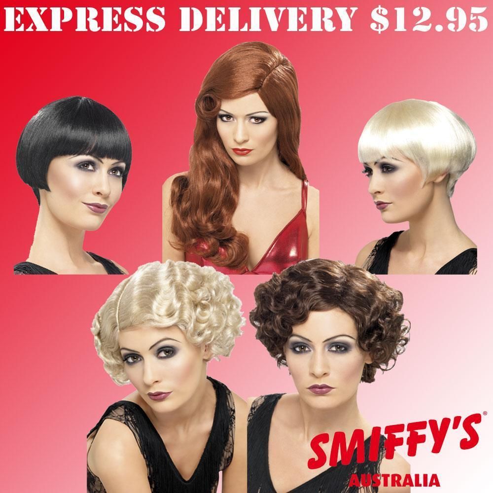 WOMENS 1920S BOB/FLAPPER WIGS SMIFFYS FANCY DRESS COSTUME ACCESSORIES