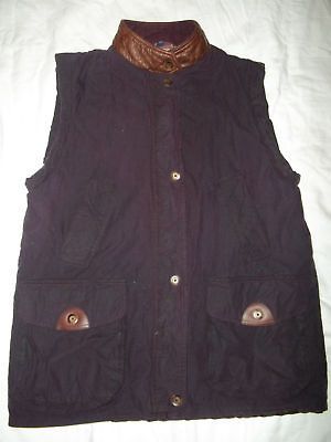 MICHAEL MORTELL COUNTRY Oilskin vest w/leather trimMM