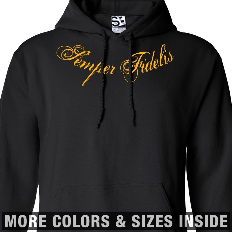 Semper Fidelis Collar Bone Tattoo HOODIE Hooded USMC Marines