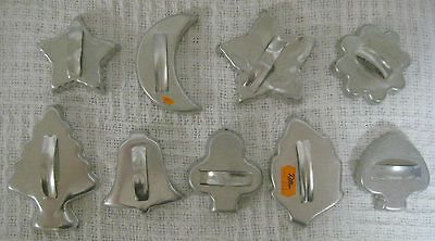 Vintage Lot of 9 METAL HANDLES Cookie Cutters CRIMPED EDGES Spade Club