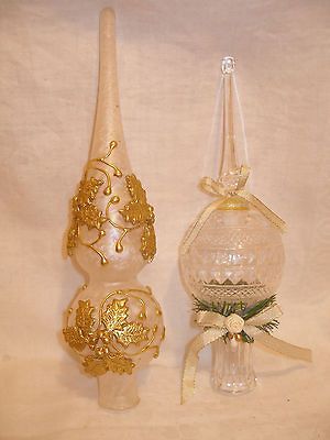 CHRISTMAS PLASTIC TREE TOPPERS CRYSTAL LIKE FACETED & EMBOSSED