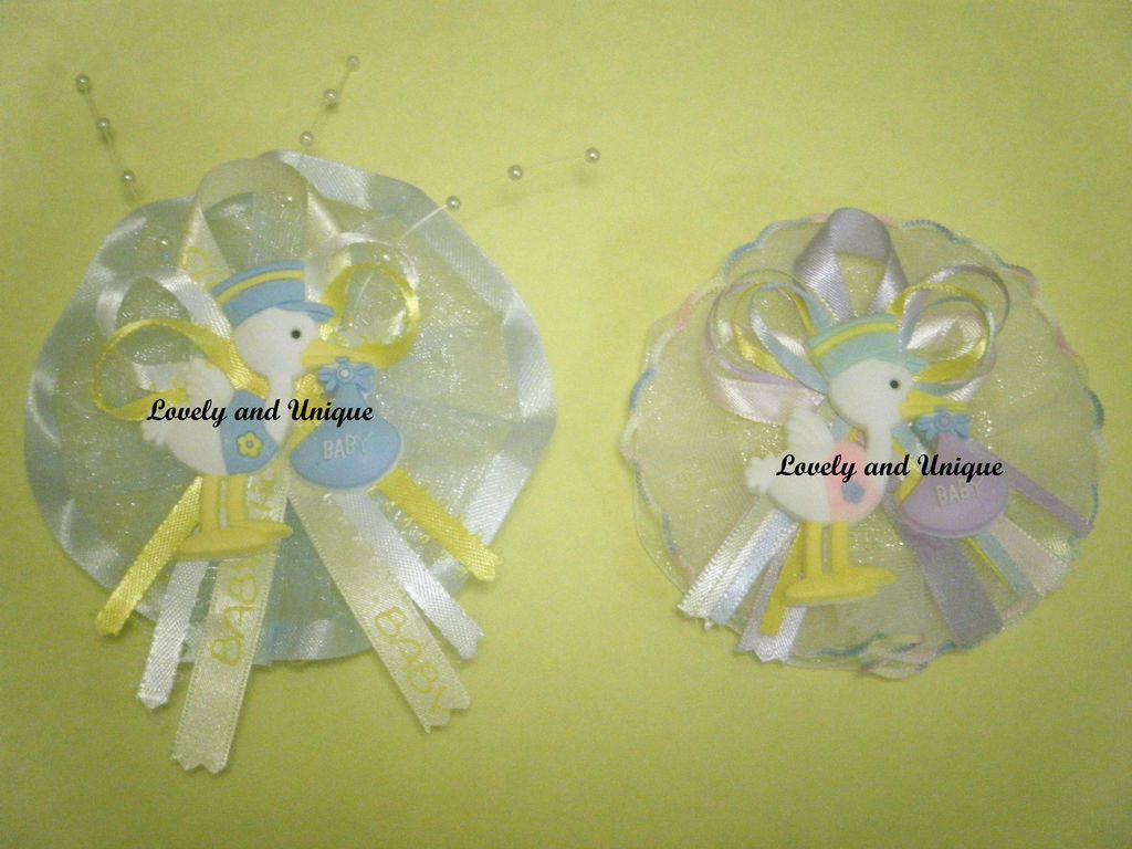 Stork Baby Shower Corsage (Boy or Girl)