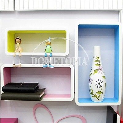 Wall Decor Shelf Shelves / MDF Interior Cube Round Shelf / Hidden Bolt