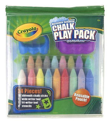 Crayola Chalk Washable Sidewalk Play Set Pack 24 Pieces Colouring Pens