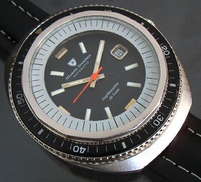 OVERSIZED 43MM NIVADA DEPTHMASTER AUTOMATIC DIVERS SWISS WATCH FROM