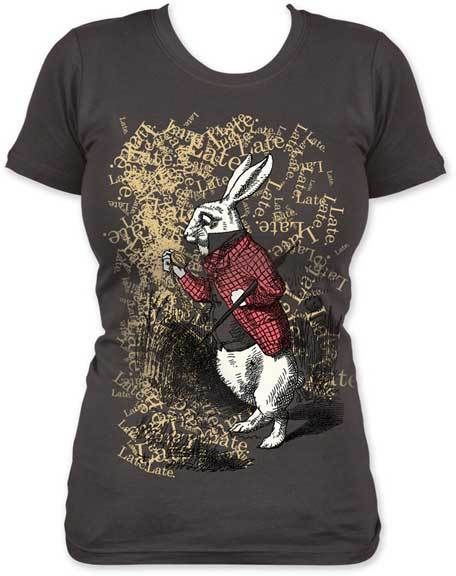 ALICE IN WONDERLAND LATE JUNIOR TEE SHIRT S M L XL