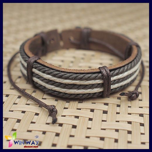 New Surfer Tribal MultiWrap Mens Leather Cuff Bracelet