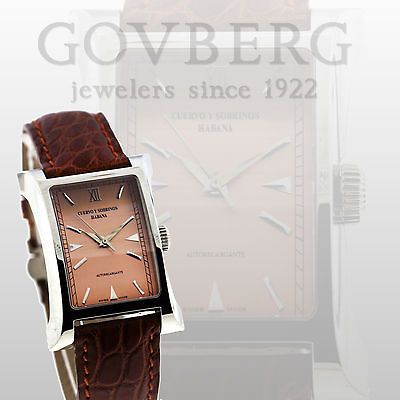 Cuervo Y Sobrinos Esplendidos Classico Automatic Steel Watch Salmon