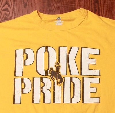 Wyoming Poke Pride Ragtime Cowboy Joe Yellow NCAA T Shirt XL