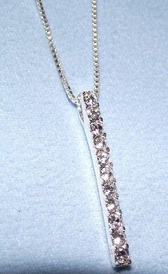 Sterling Silver Cubic Zirconia Tennis Pendant Necklace 18 New 3.3