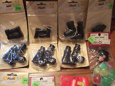 lot vintage doll making supplies pvc plastic boots heads new santa