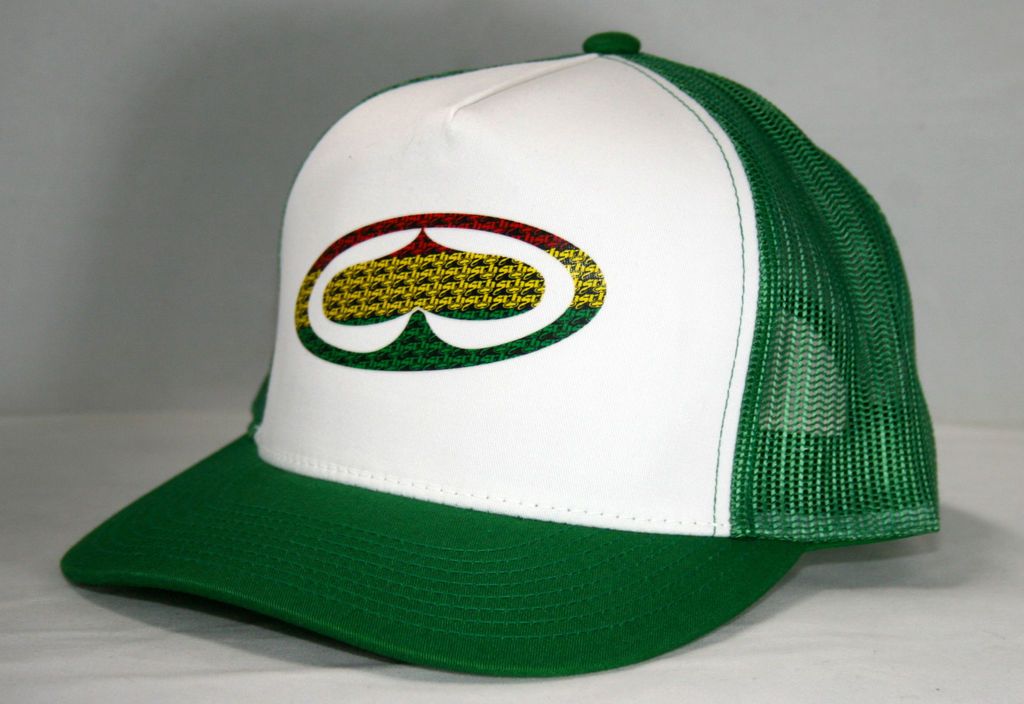 NEW SRH Mens Womens RASTA SPADE Trucker Snapback Hat Cap White Kelly