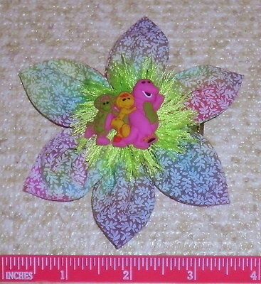 BARNEY BJ Hair Flower Clip Bow, Custom Boutique Made in USA, Gift Idea