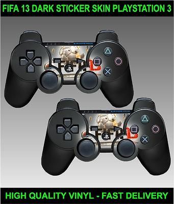 PLAYSTATION 3 CONTROLLER STICKER FIFA 13 DARK SKIN GRAPHICS X 2