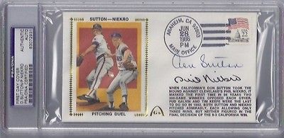 Don Sutton & Phil Niekro Signed FDC   PSA DNA