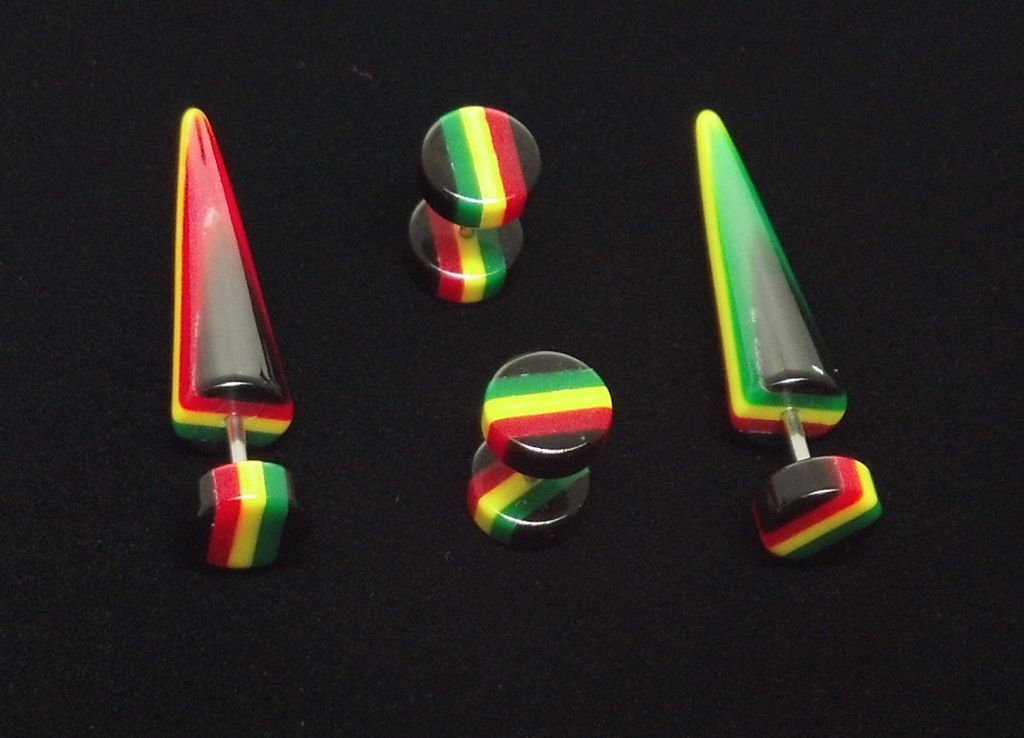 rasta belly button rings