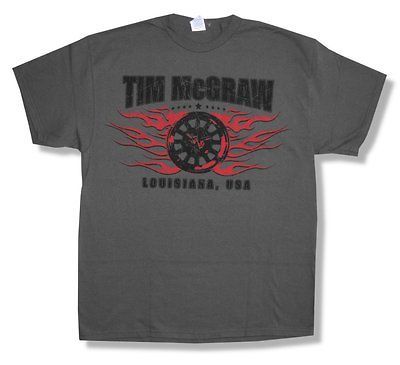 TIM MCGRAW   FLAMING WHEEL GREY T SHIRT   NEW ADULT X LARGE XL