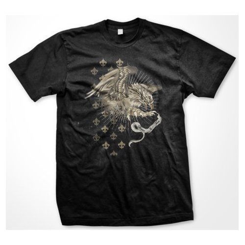 Flying Eagle Brave Is Free Fleur De Lis Mens T shirt