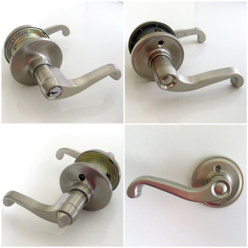 Privacy Passage & Keyed Entry Lock Door Knob Levers SATIN NICKEL