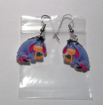 DONKEY EEYORE EASTER BASKET EARRINGS CHARM CARTOON EGGS