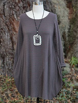 CHALET USA Bamboo Jersey BALLOON TUNIC Long LS Top 1X 2X 3X OAK