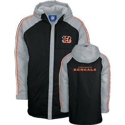 NFL Cincinatti Bengals Reebok Lunar Heavyweight Jacket  Black   Grey