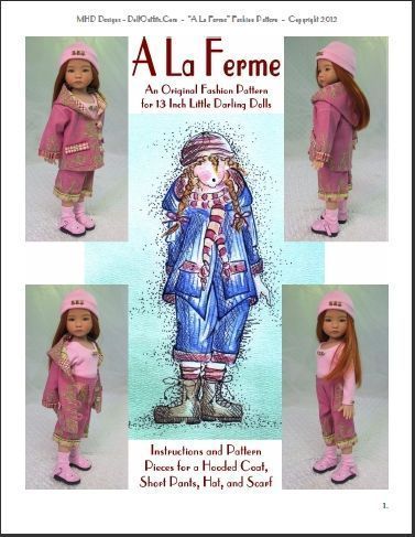 La Ferme Fashion Pattern for Dianna Effners 13 Inch Little