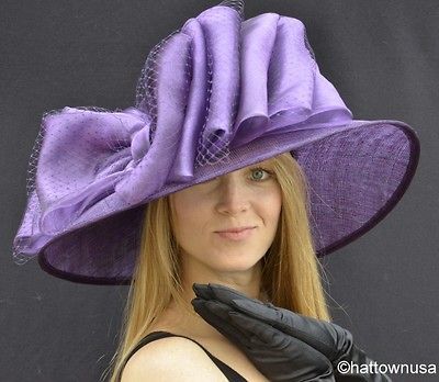 NEW Southern Belle Womens Kentucky Derby Hat Wide Brim Sinamay Straw