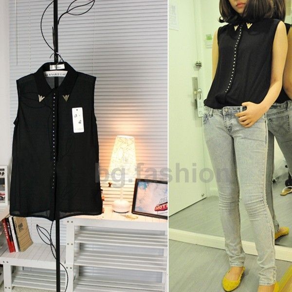 chiffon black blouse