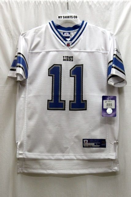 Detroit Lions Roy Williams #11 White Cobalt Blue Reebok Kids NFL