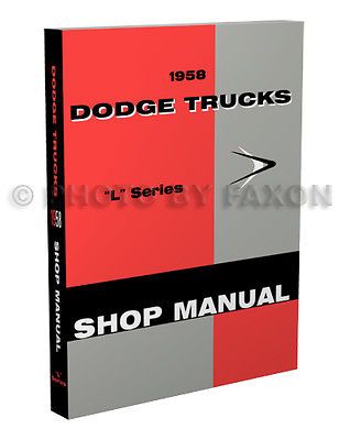 1958 Dodge Truck Repair Shop Manual 58 Pickup Power Wagon Panel