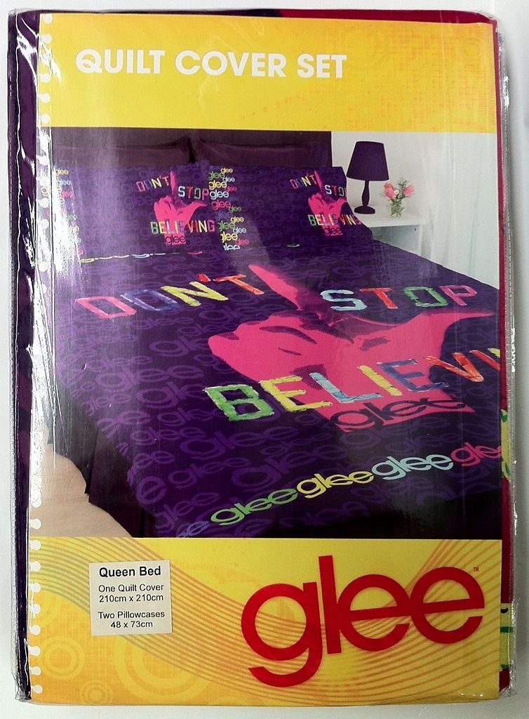 GLEE OFFICIAL DONT STOP BELIEVING QUEEN BED QUILT/DOONA COVER SET