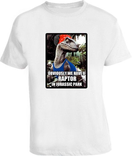 Obviously we have a raptor in jurassic park T Shirt