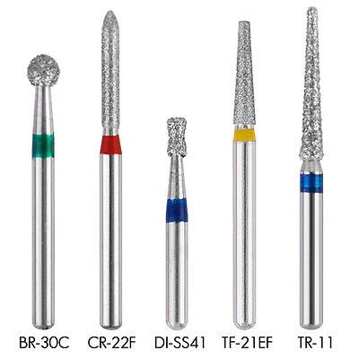 100 Dental Diamond Burs Flat end Tapered Medium FG 1.6M For High Speed