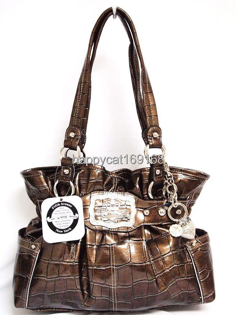 KATHY Van Zeeland Premiere Croco Belt Shopper Cork Handbag Purse