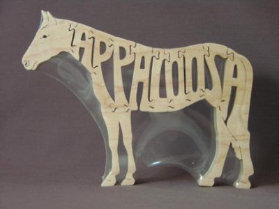 Appaloosa Horse Wooden Amish Made Scroll Saw Puzzle Tack Room Toy USA