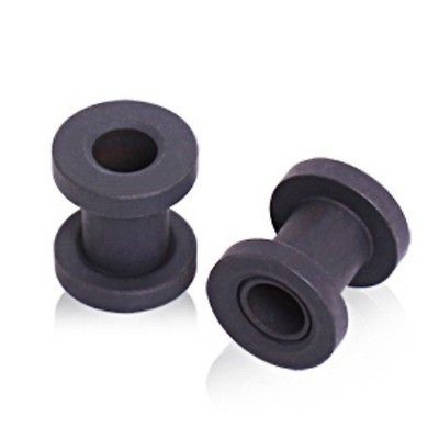 Black Matte Finish EAR PLUGS Screw Fit Earrings Unique Piercing GAUGES