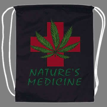 Medical Marijuana Pot Weed Drawstring Backpack tote bag