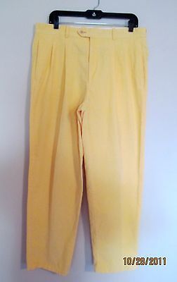Johnny Walker yellow corduroy pleated front golf dress pants 1115