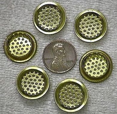 BRASS   19mm Round Mattress Ventilator Cap Drain Strainer Screen 6pcs