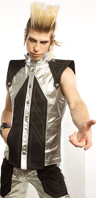 Lip Service Technocracy Silver/Black Cyber Warrior Vest Gothic Space M