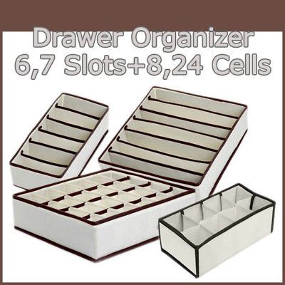 New Drawer Organizer 4items Set 6 / 7 / 24 / 8 Socks Bra Leggings