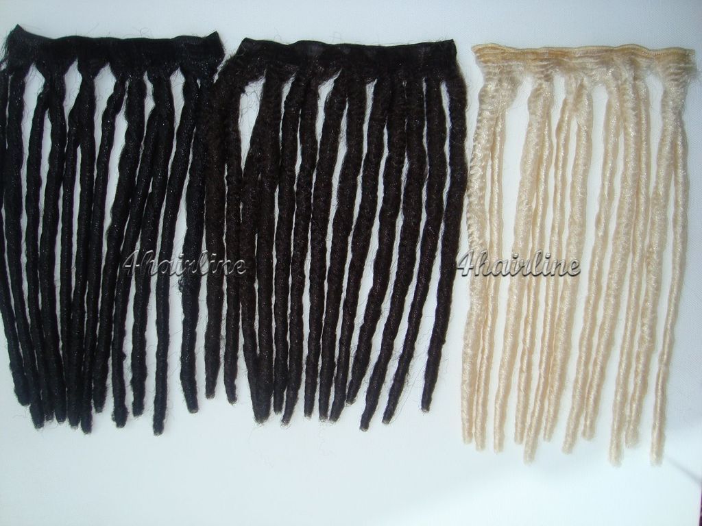 Clip in Synthetic Dreadlocks Black Blonde or Dark Brown 6 Wide 11