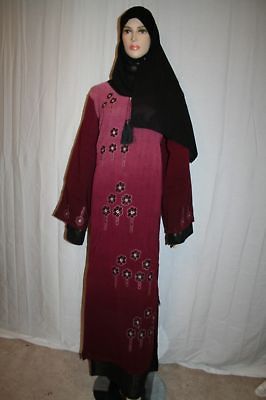 Abaya Jilbab Caftan Gown Dress Embroidery Free Shawl