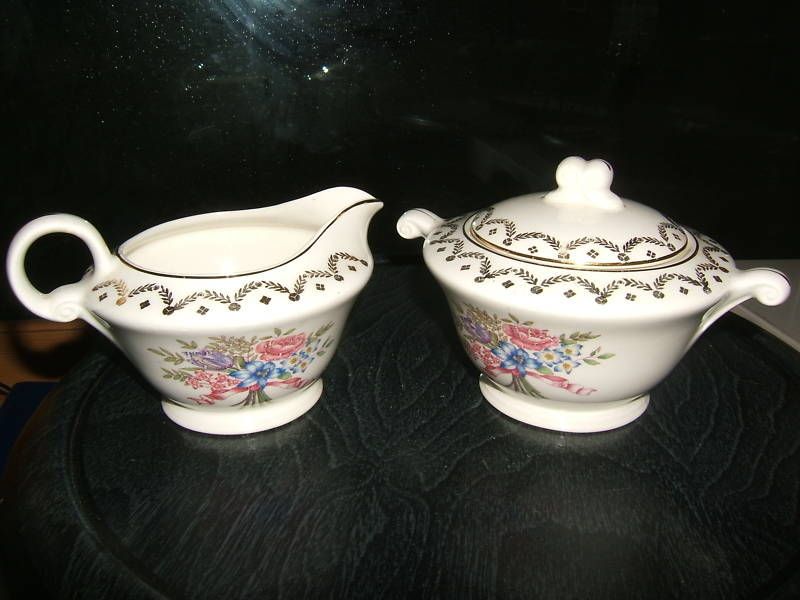 Edwin M. Knowles Creamer and Sugar Set, vintage