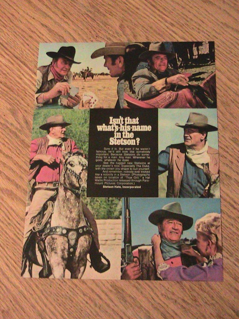 WAYNE ADVERTISEMENT STETSON HAT AD ELDORADO MOVIE STAR COWBOY CARDS