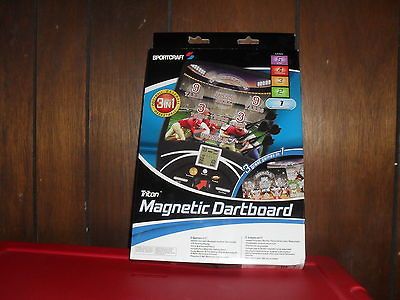 NIB,Sportcraft ,Titon Magneti c Dartboard 3in1 GameFootball, Baseball