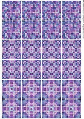 Purple Mosaic Teabag Tiles by Sarah Edwards